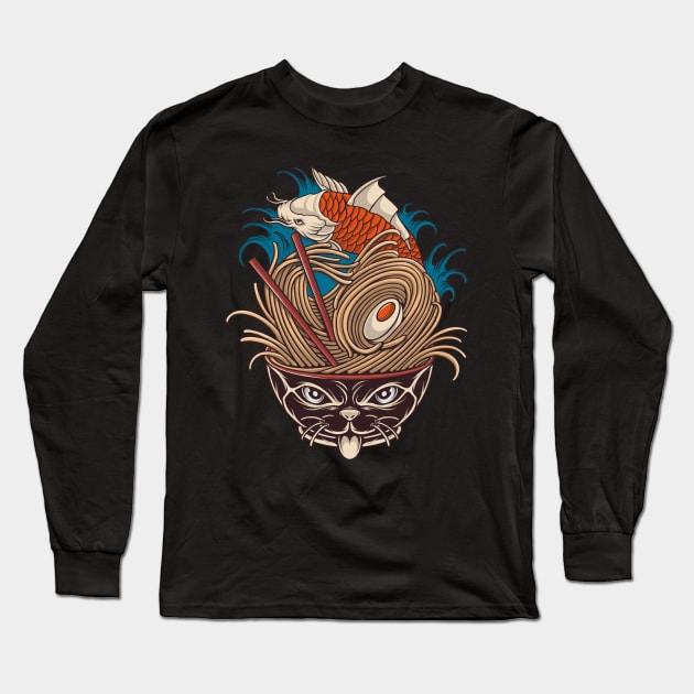 neko ramen Long Sleeve T-Shirt by terror machine std